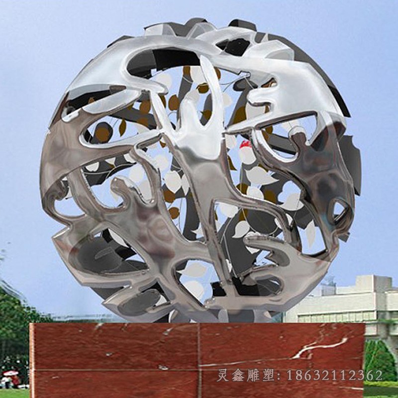 不锈钢镜面球广场雕塑