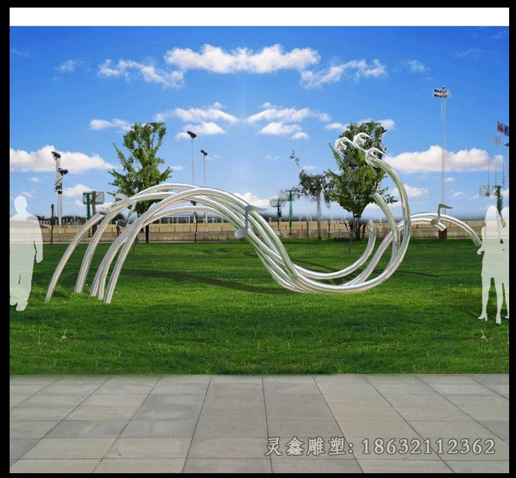 公园标志不锈钢景观雕塑