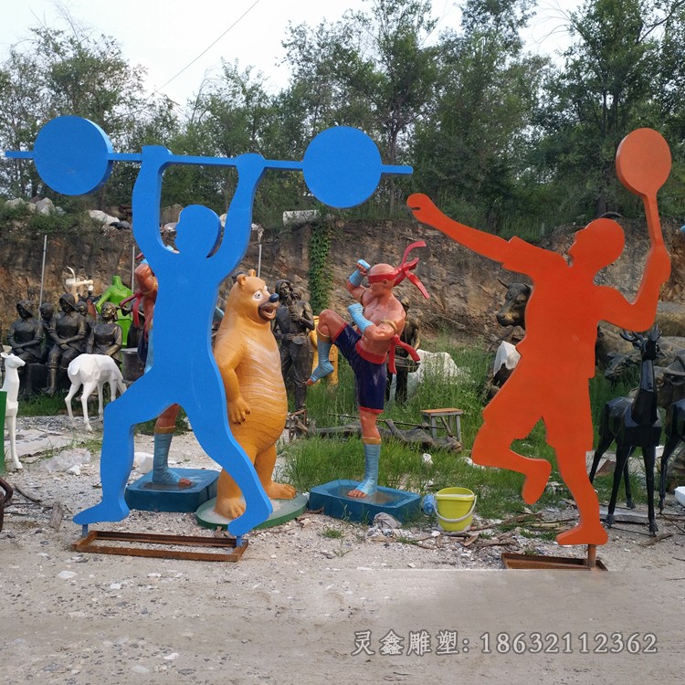 不锈钢抽象剪影运动人物雕塑