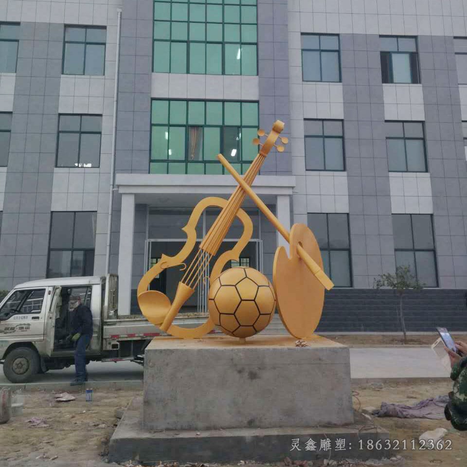 不锈钢抽象大提琴广场雕塑
