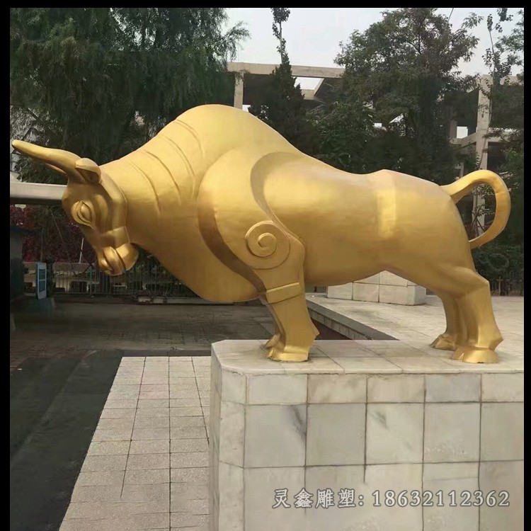 不锈钢抽象开拓牛公园雕塑