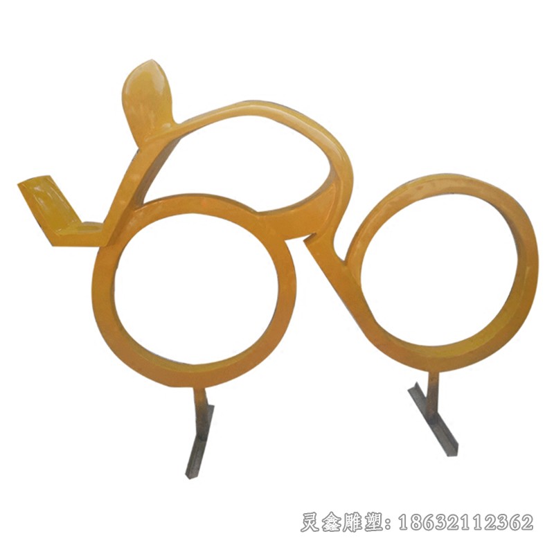 骑单车抽象人物不锈钢雕塑