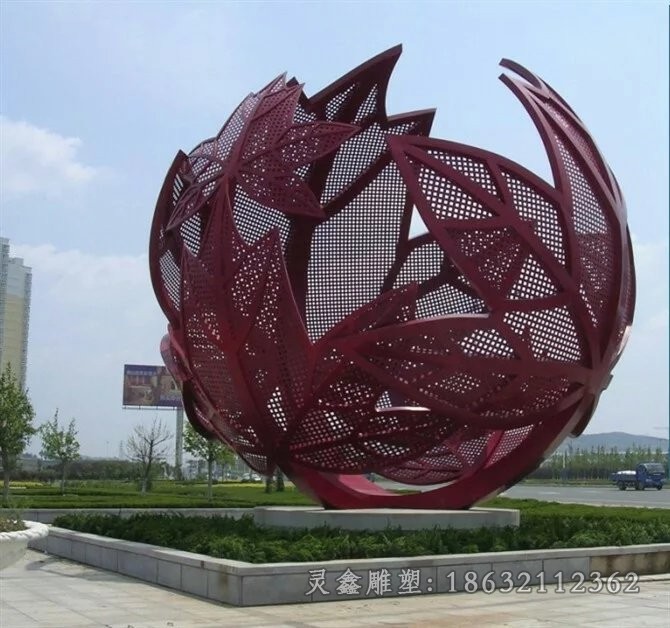 不锈钢枫叶广场景观雕塑