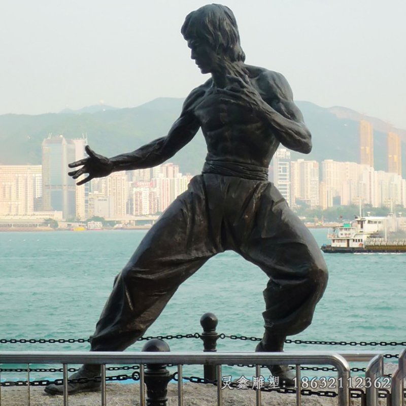 李小龙电影明星铜雕
