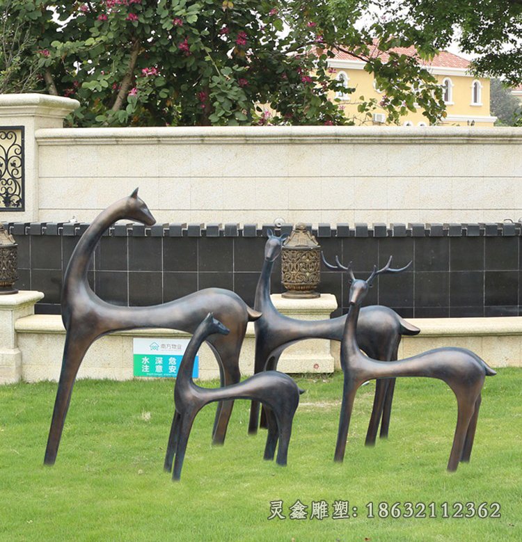 鹿动物铜雕 (13)