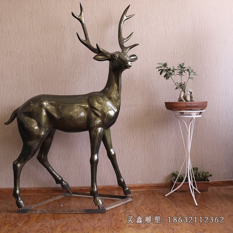 鹿动物铜雕 (38)