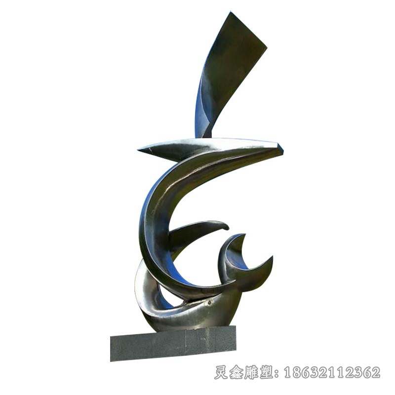 彩绘海浪校园不锈钢雕塑