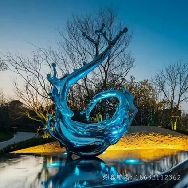 不锈钢海浪抽象城市景观雕塑