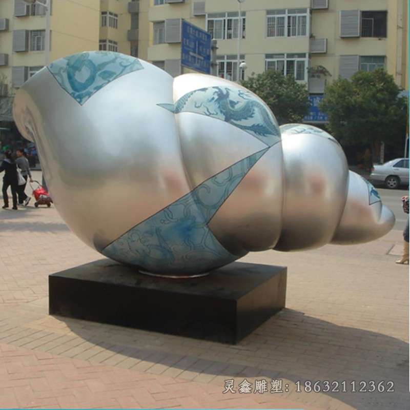 不锈钢海螺小区景观雕塑