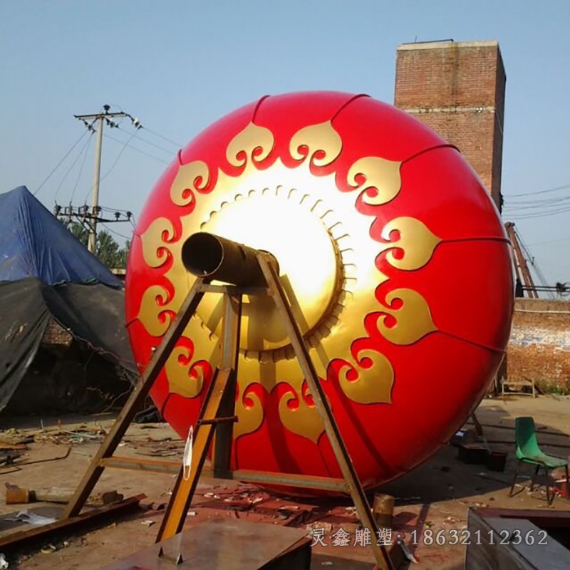 不锈钢红灯笼广场雕塑