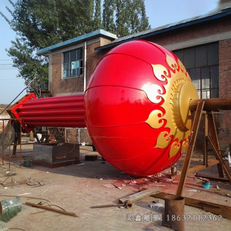 不锈钢红灯笼广场雕塑