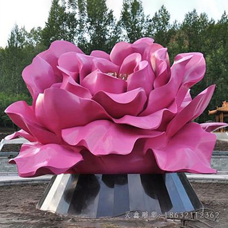 不锈钢花朵公园景观雕塑