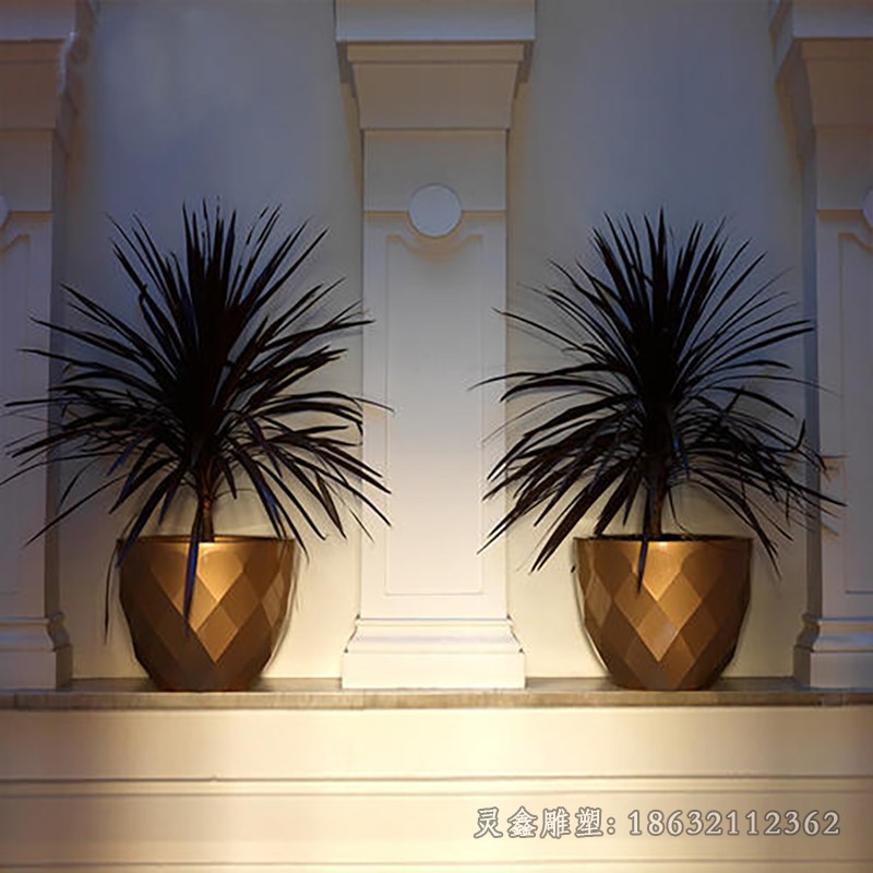 不锈钢花盆城市景观雕塑