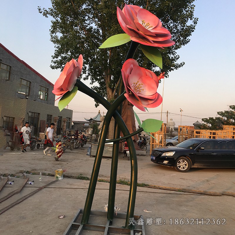 不锈钢花朵校园景观雕塑
