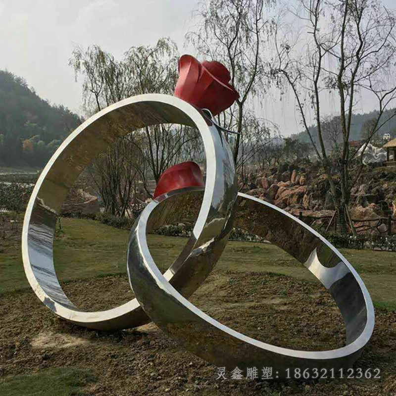 不锈钢戒指城市景观雕塑