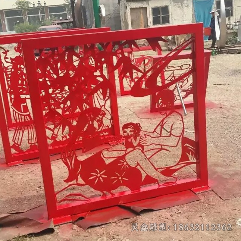 不锈钢剪纸园林景观雕塑