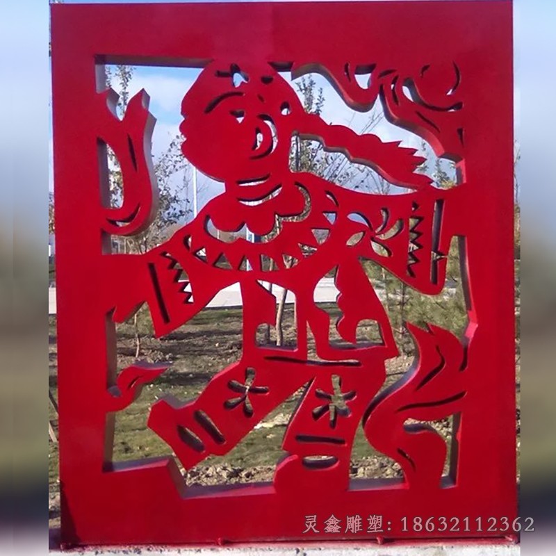不锈钢剪纸小区景观雕塑