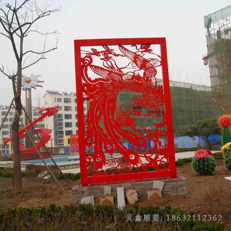不锈钢剪纸景区景观雕塑