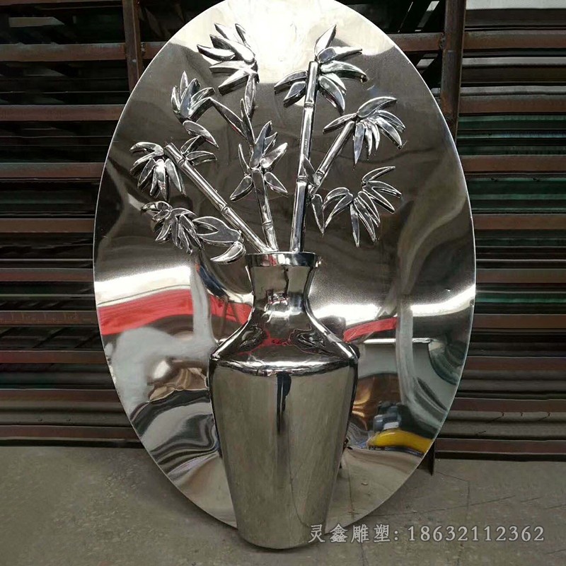 不锈钢镜面花瓶广场雕塑