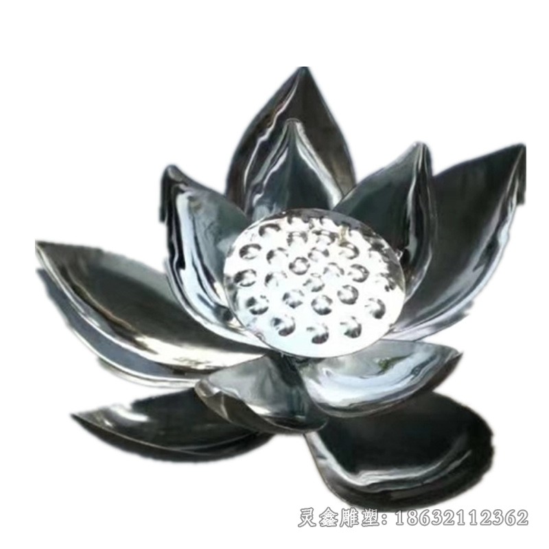 不锈钢镜面荷花广场景观雕塑