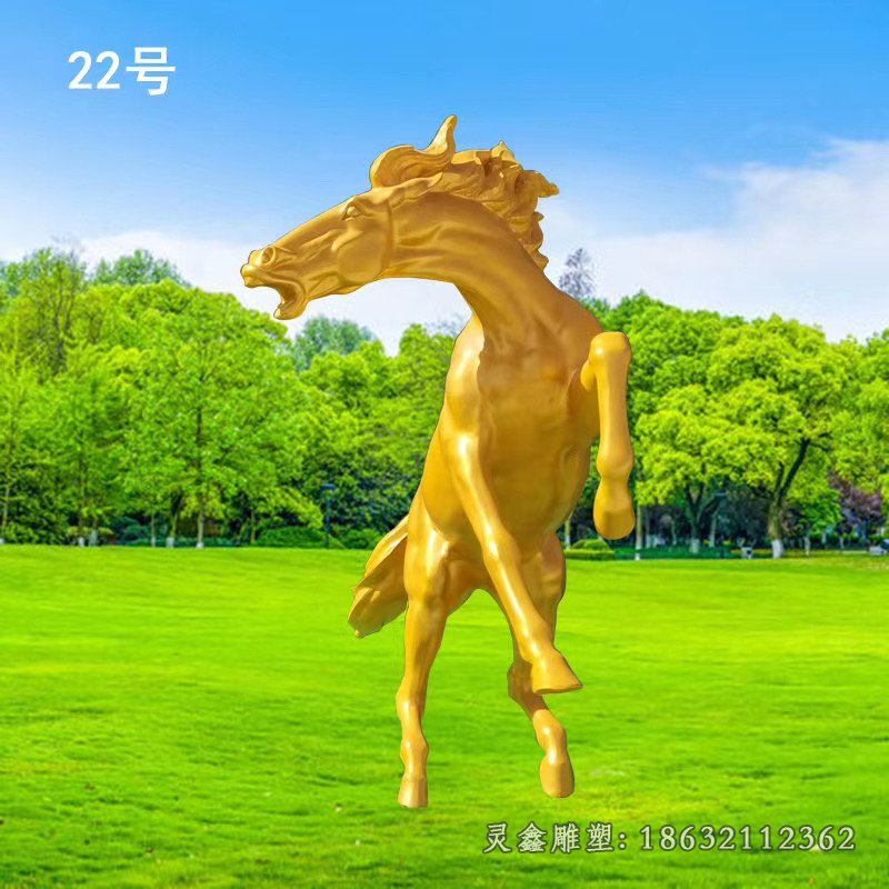 扭头马动物景观铜雕