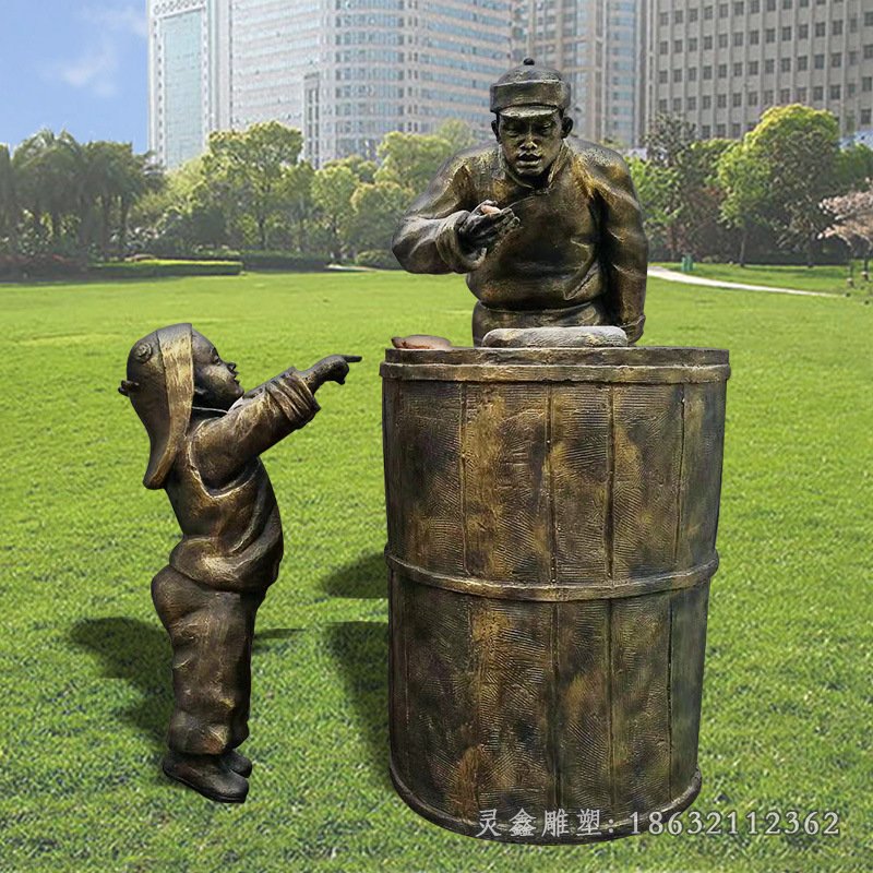 卖红薯广场景观铜雕