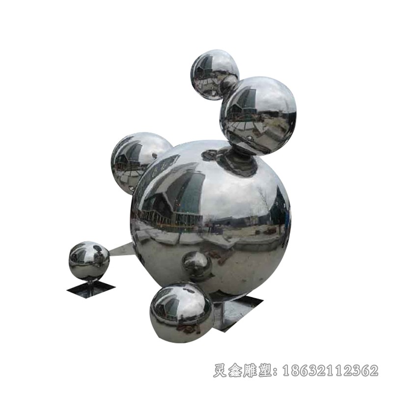 不锈钢镜面圆球广场景观雕塑