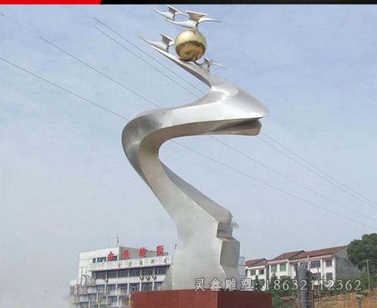 不锈钢科技之旅企业景观雕塑