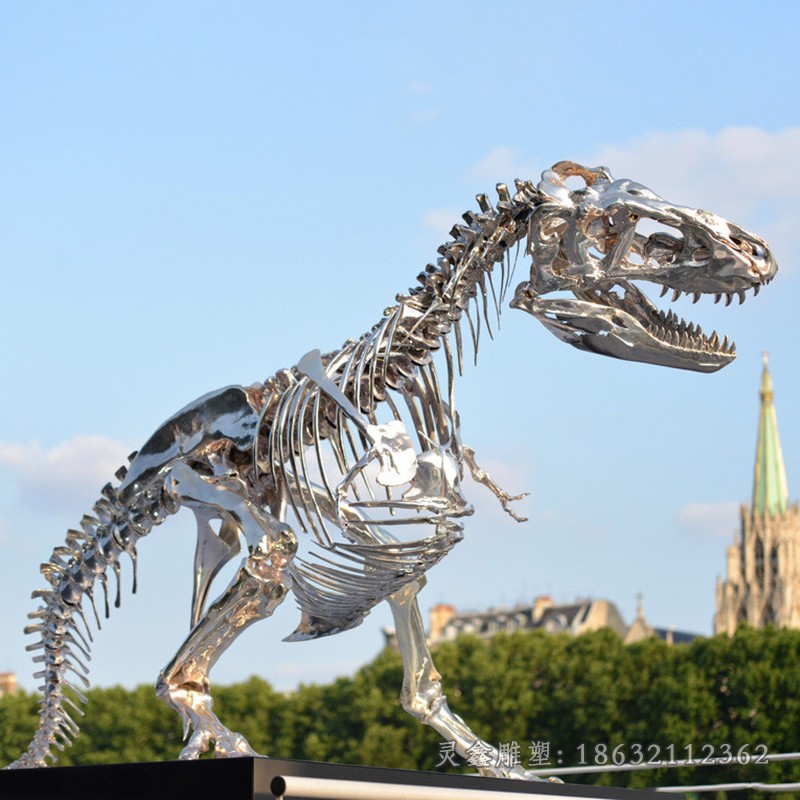 不锈钢城市恐龙公园雕塑