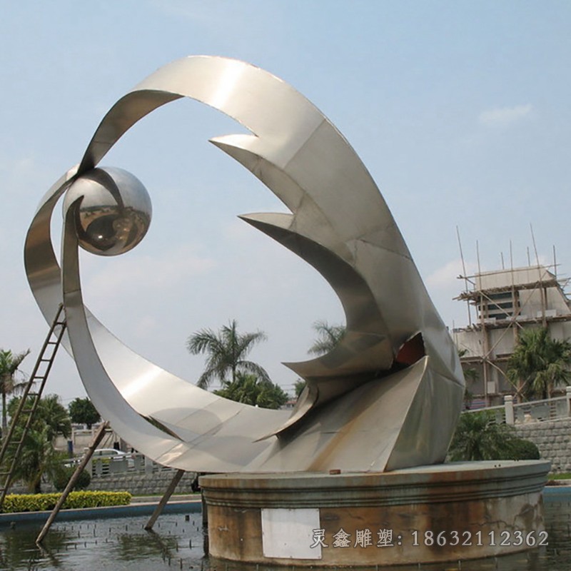 不锈钢抽象园林景观雕塑