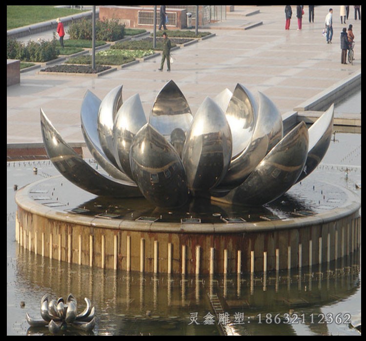 不锈钢莲花城市景观雕塑