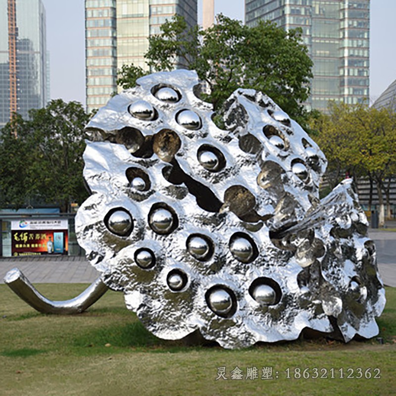 不锈钢抽象莲蓬广场雕塑