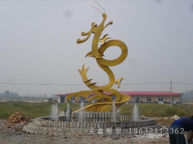 不锈钢飞龙广场景观雕塑