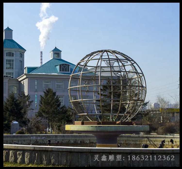 花型镂空球不锈钢广场雕塑