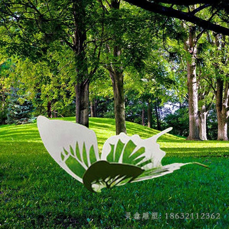 不锈钢镂空蝴蝶园林雕塑