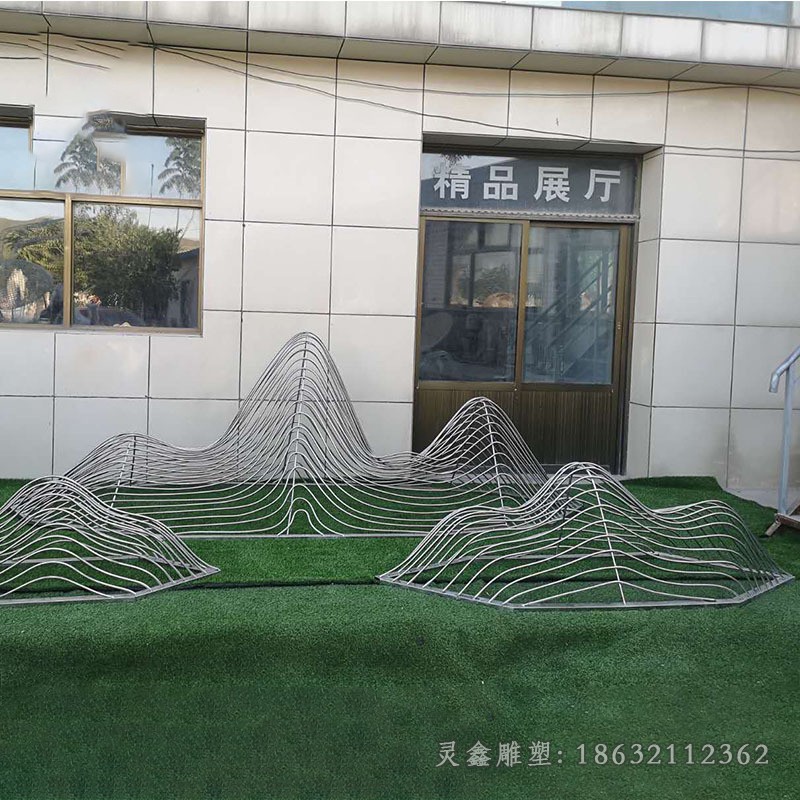 不锈钢镂空假山庭院雕塑