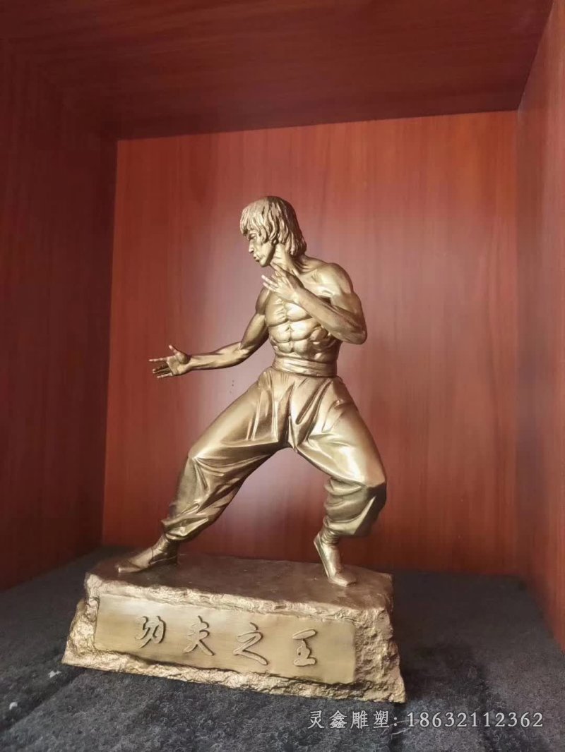 名人李小龙铜雕 (2)