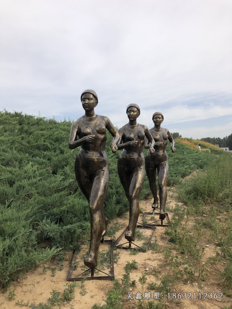 跑步人物铜雕 (2)