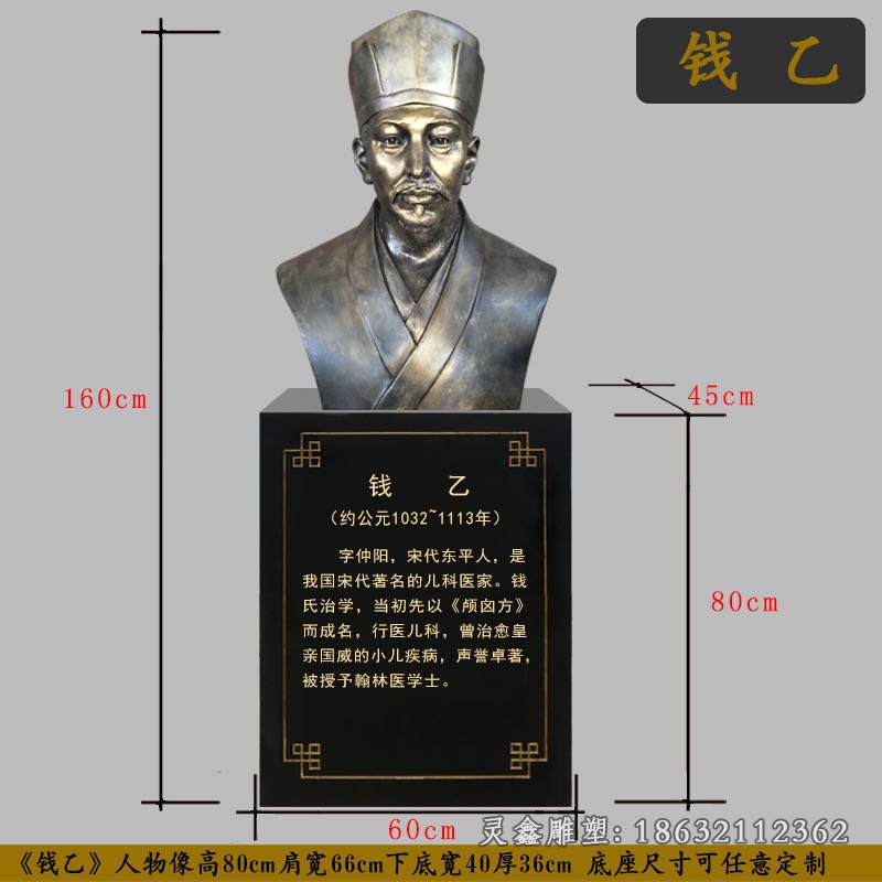 钱乙铜雕 (2)