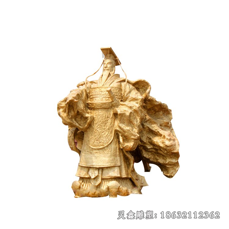 秦始皇雕塑，古代伟人铜雕 (2)