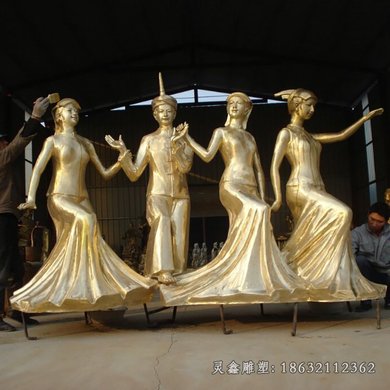 少数民族跳舞铜雕，人物铜雕 (5)[1]