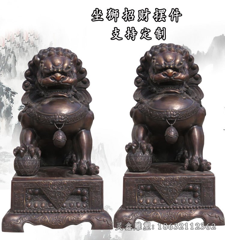 狮子猫科动物景观铜雕