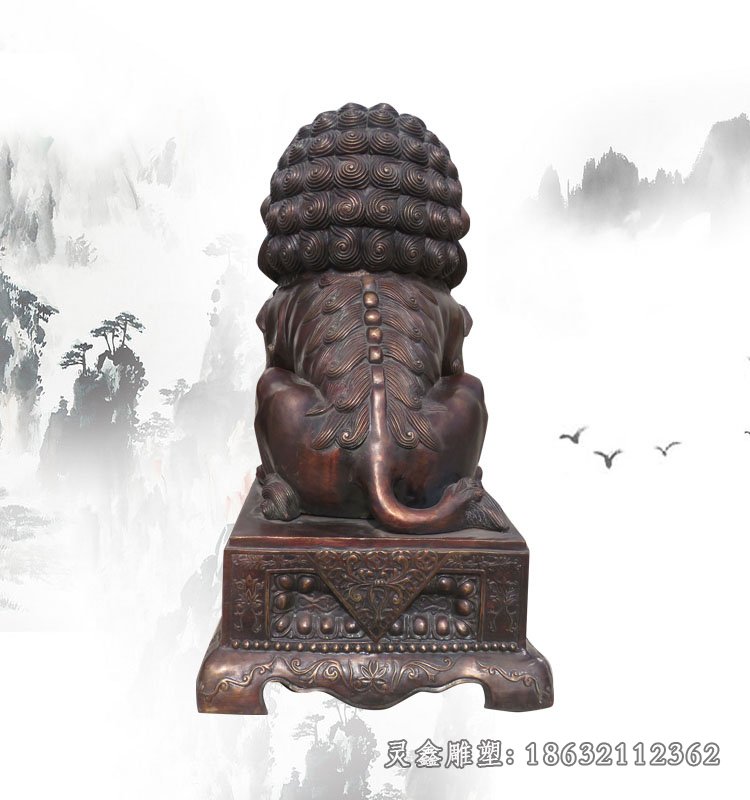 狮子动物铜雕 (3)