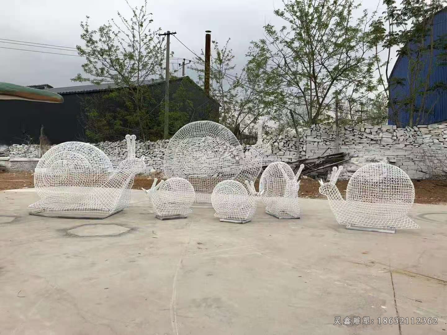 不锈钢镂空蜗牛公园景观雕塑