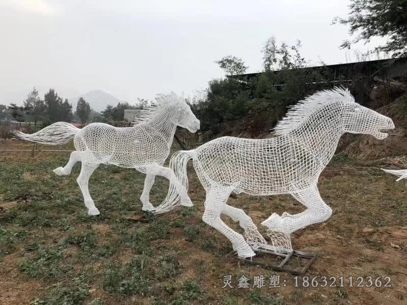 不锈钢奔马公园景观雕塑