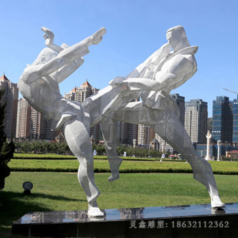 不锈钢运动人物公园景观雕塑