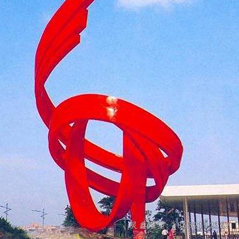 不锈钢螺旋飘带广场景观雕塑