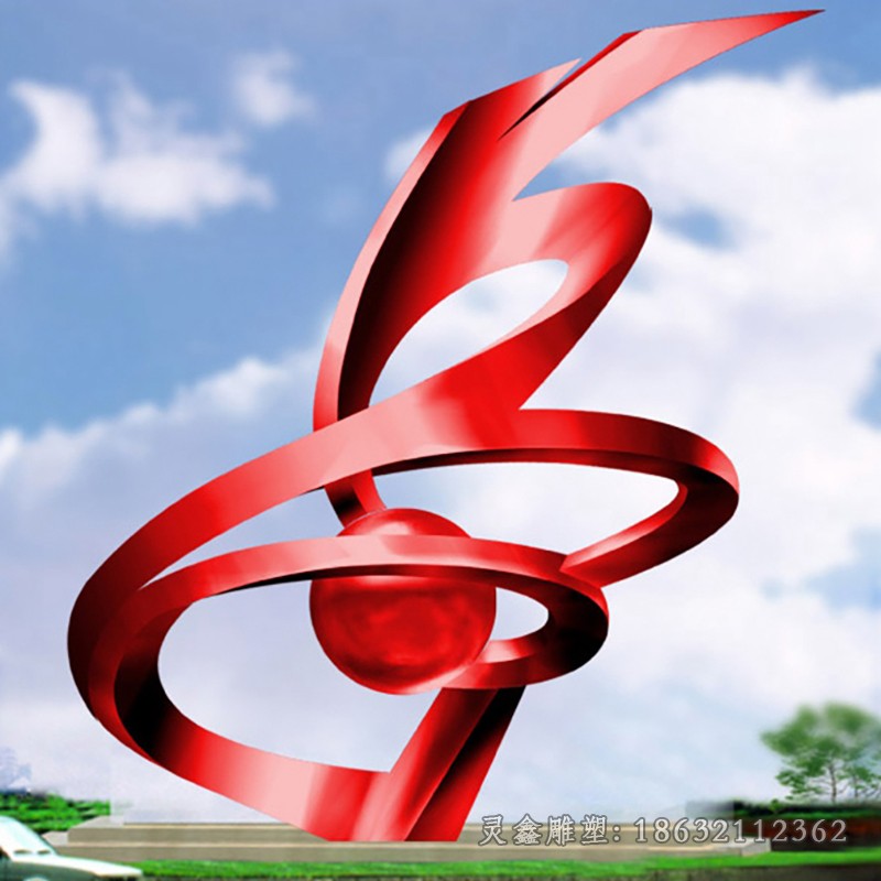 不锈钢螺旋飘带公园景观雕塑