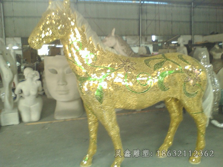 不锈钢马公园动物雕塑