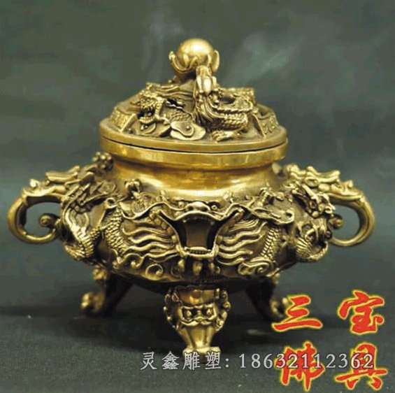 寺庙香炉景观铜雕 (1)